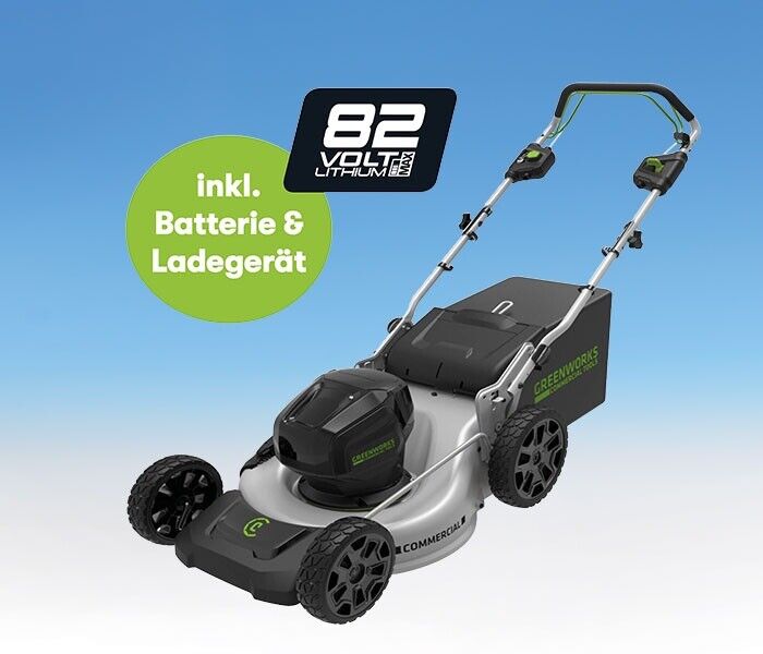 Greenworks cordless lawnmower 82V/51cm with 2.5Ah battery and charger GC82LM51